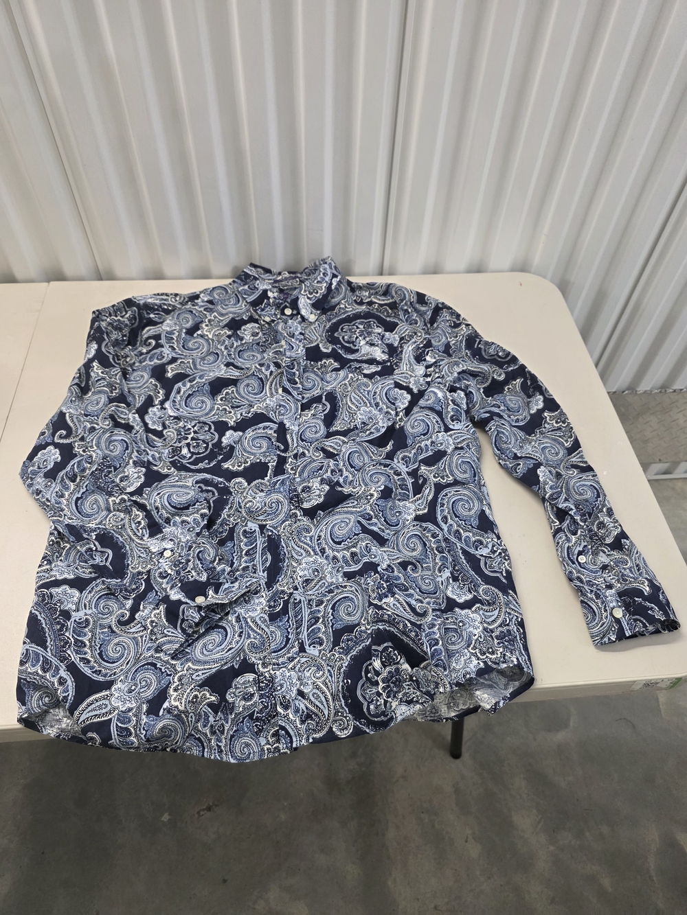 Alan Flusser Paisley Button Down Shirt Men's Size XL